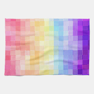 Retro Boho Funky Quirky Xenogender Plaid Pride Kitchen Towel