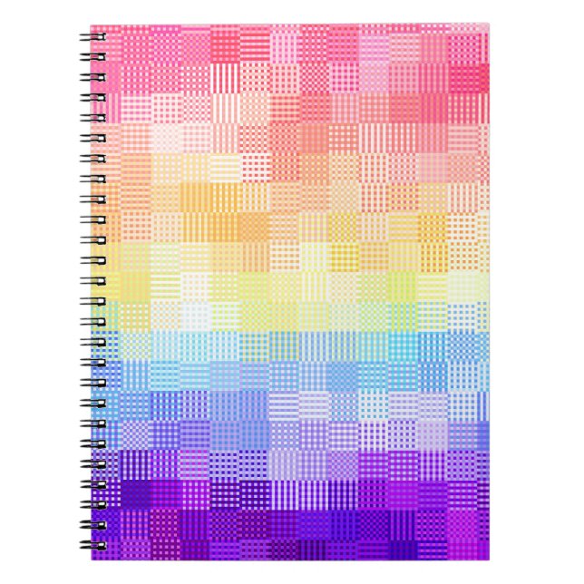 Retro Boho Funky Quirky Xenogender Plaid Pride Notebook (Front)