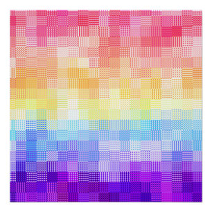 Retro Boho Funky Quirky Xenogender Plaid Pride Poster