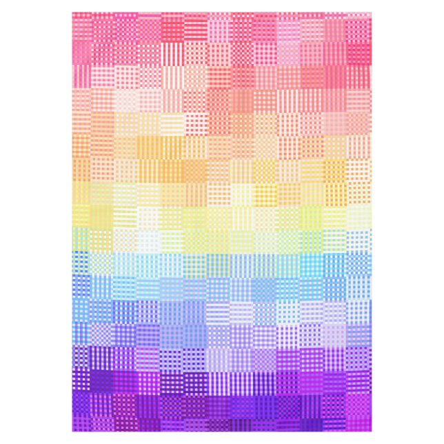 Retro Boho Funky Quirky Xenogender Plaid Pride Tablecloth (Front)
