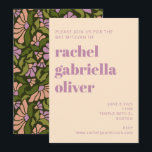 Retro Boho Green Botanical Groovy Bat Mitzvah Invitation<br><div class="desc">Add a retro groovy vibe to your bat mitzvah with these fun boho blush,  lavender,  and green floral party invitations.</div>
