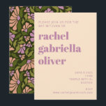 Retro Boho Green Botanical Groovy Bat Mitzvah Invitation<br><div class="desc">Add a retro groovy vibe to your bat mitzvah with these fun boho blush,  lavender,  and green floral party invitations.</div>