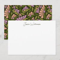 Retro Boho Green Botanical Groovy Personalized