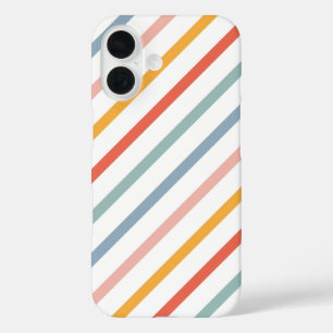 Retro Boho Multi Color Lines iPhone 16 Case