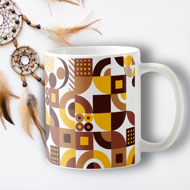 retro boho style modern colourful geometric patter coffee mug (Creator Uploaded)