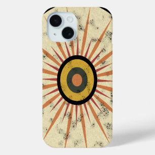 Retro Boho Sunburst Design iPhone 15 Case