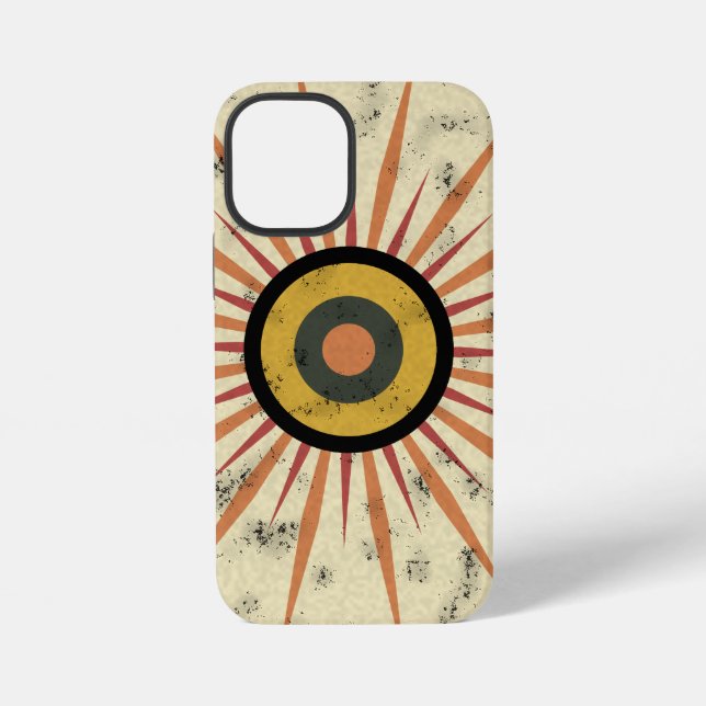 Retro Boho Sunburst Design iPhone Case (Back)