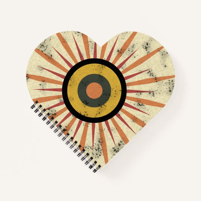 Retro Boho Sunburst Design Notebook (Front)