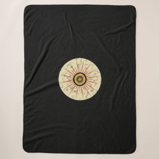 Retro Boho Sunburst Design Sherpa Blanket