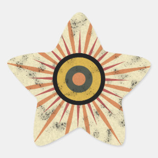 Retro Boho Sunburst Design Star Sticker