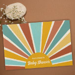 Retro Boho Sunshine Baby Shower Guest Book<br><div class="desc">This fun, stylish baby shower guestbook features a hand drawn boho sunshine in retro shades of terracotta, gold yellow, and muted aqua on both the front and back of the book. Text templates are included for simple personalization. A textured overlay adds to the vintage look! *Original Illustration by Orabella Prints....</div>