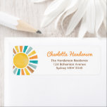 Retro Boho Sunshine Here Comes The Son Baby Shower<br><div class="desc">Boho sunshine return address labels. Matching items available in our store!</div>