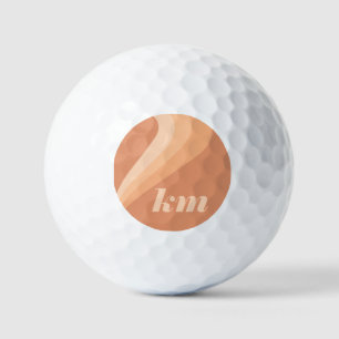 Retro Boho Tan Terracotta Wave Personalized Golf Balls