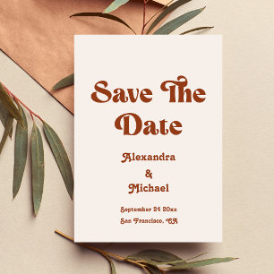 Retro Boho Terracotta Burnt Orange Wedding Save Th The Date