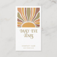 Retro Boho Terracotta Orange Green Sunburst