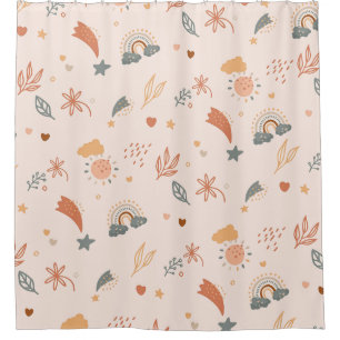 Retro Boho Watercolor Rainbow Neutral