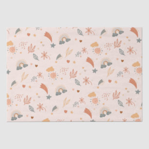 Retro Boho Watercolor Rainbow Neutral Tissue Paper