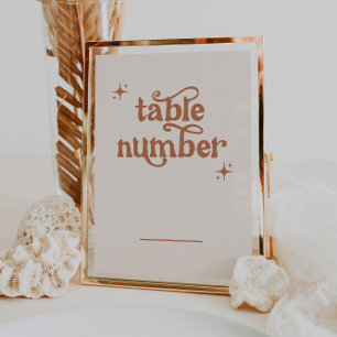 Retro Boho Wedding Table Numbers