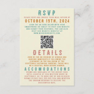 Retro Bold Bright Details Enclosure Card QR Code