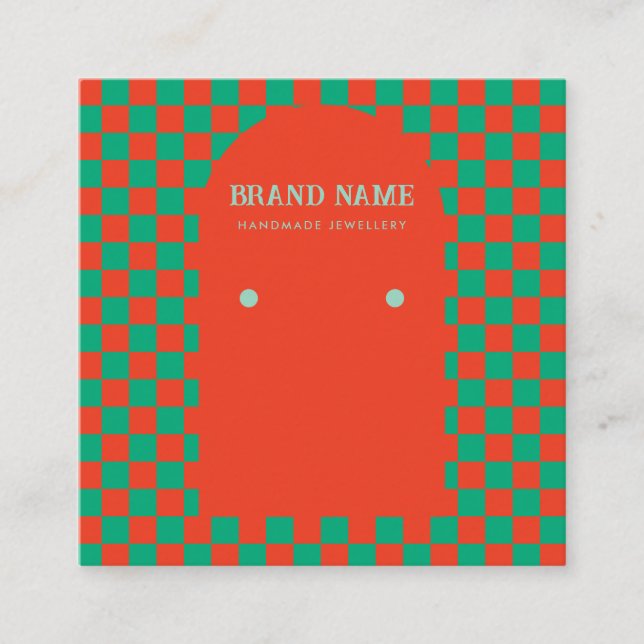 Retro Bold Christmas Earring Display Card (Front)