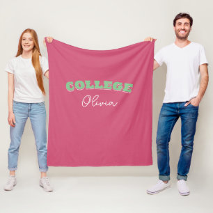 Retro Bold Custom College Name Blanket