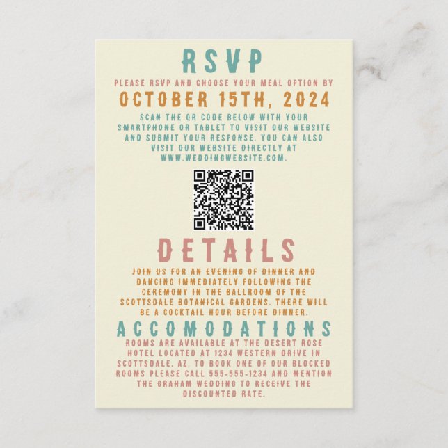 Retro Bold Détails lumineux Carte de boîtier QR Co (Devant)