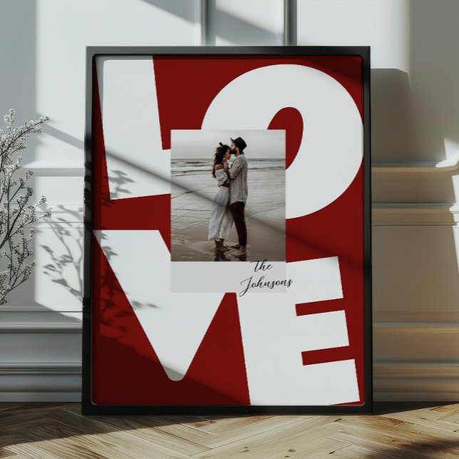 Retro Bold Love Wall Art with Photo (Creator Uploaded)