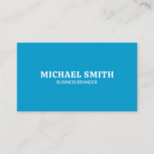 Retro Bold Minimalist Cyan QR Code Business Card