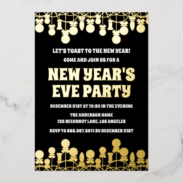 Retro Bold New Year's Eve Party  (Front)