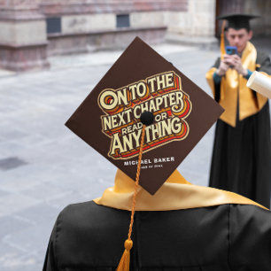 Retro Bold Next Chapter Grad Graduation Cap Topper