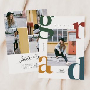 Retro Bold Photo Class of 2024 Graduation Invitation