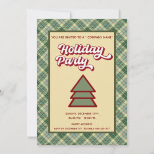 Retro bold plaid fun company party invitation