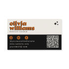 Retro Bold QR Code Boho Groovy Chequered Funky    