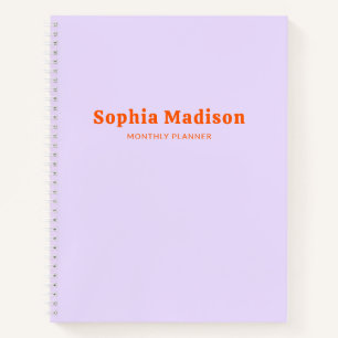 Retro Bold Simple Lavender Orange Notebook