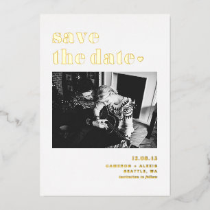 Retro Bold Typography Photo Save the Date
