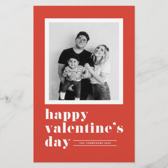 Retro Bold Typography Red Valentine's Day Card (Front)