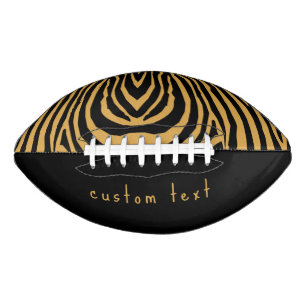 RETRO BOLD WILD ANIMAL STRIPED PRINT GOLD BLACK FOOTBALL