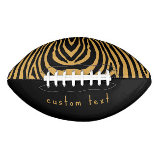 RETRO BOLD WILD ANIMAL STRIPED PRINT GOLD BLACK FOOTBALL