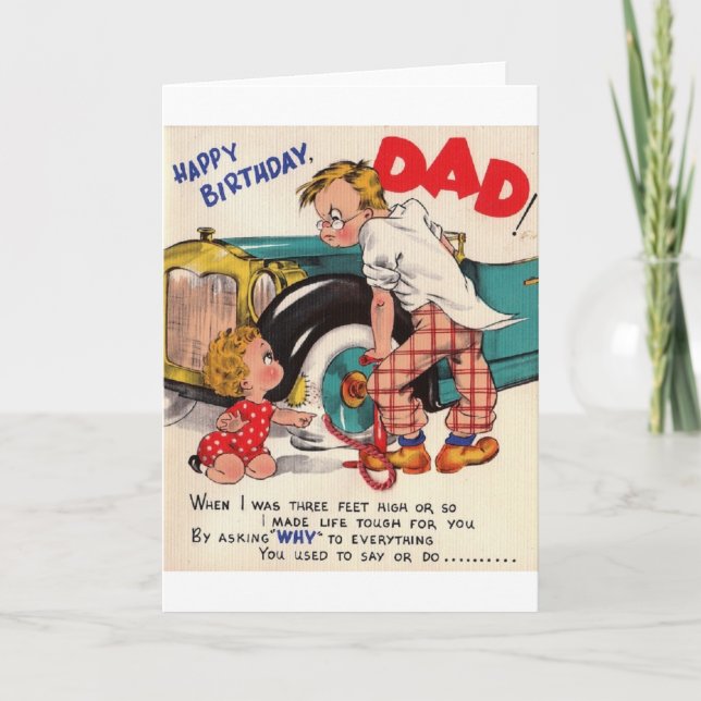Retro Bonne carte d'anniversaire papa (Devant)