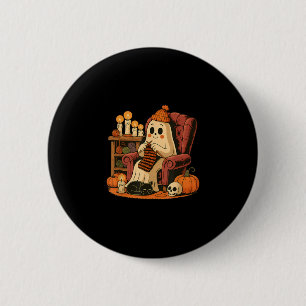 Retro Boo Ghost Yarn Crochet Knitting Halloween So 2 Inch Round Button