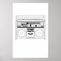Retro Boom box/Ghetto Blaster T-shirt