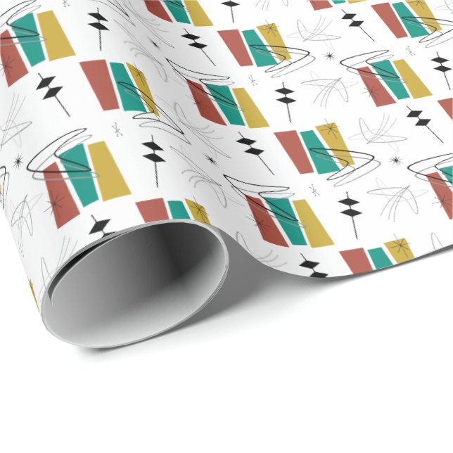 Retro Boom Wedge Wrapping Paper (Roll Corner)