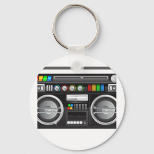 retro boombox ghetto blaster graphic keychain