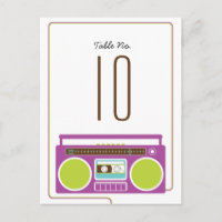 Retro Boombox Indie Mixtape Wedding (Purple/Lime)