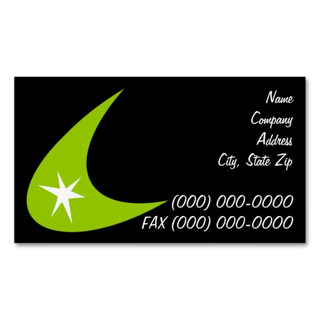 Retro Boomerang Magnetic Business Card (Front)