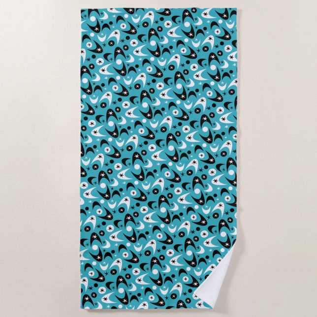 Retro Boomerangs Beach Towel (Front)