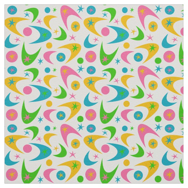 Retro Boomerangs Fabric (Swatch)