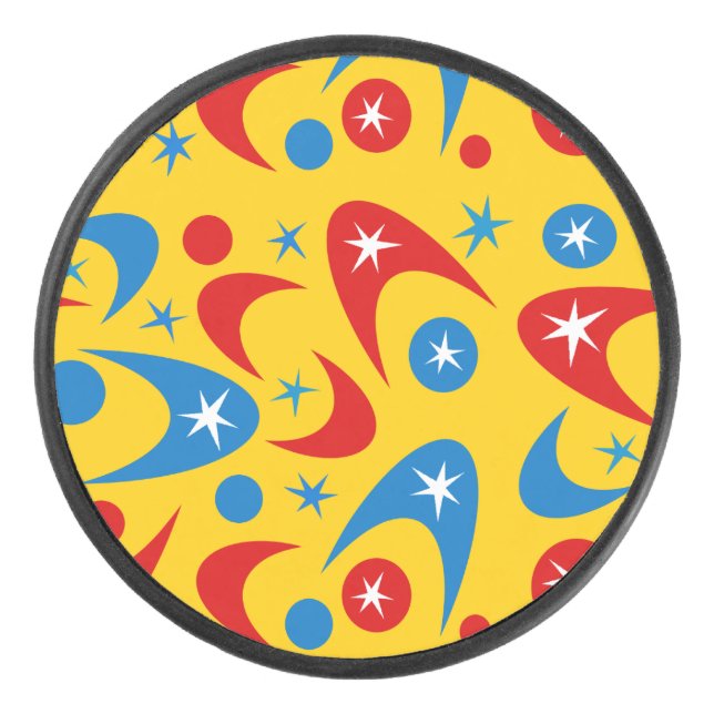 Retro Boomerangs Hockey Puck (Front)