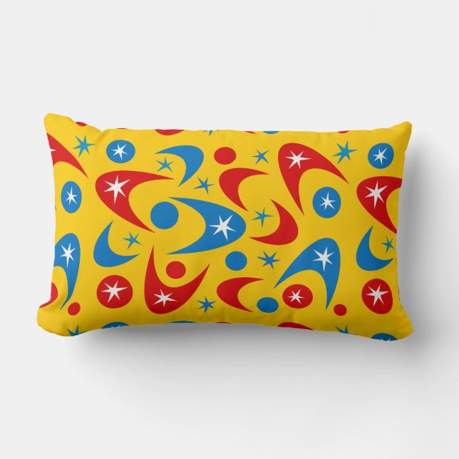 Retro Boomerangs Lumbar Pillow (Front)