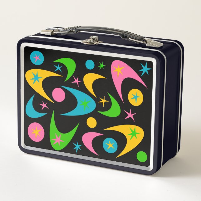 Retro Boomerangs Metal Lunch Box (Front)